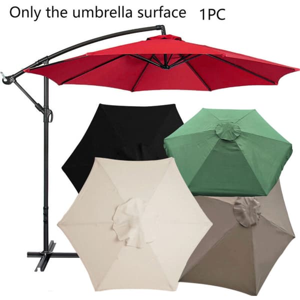 Replacement Parasol Cover, 6 Ribs, 3 m, Waterproof, UV Resistant, Replacement Fabric, Cream White