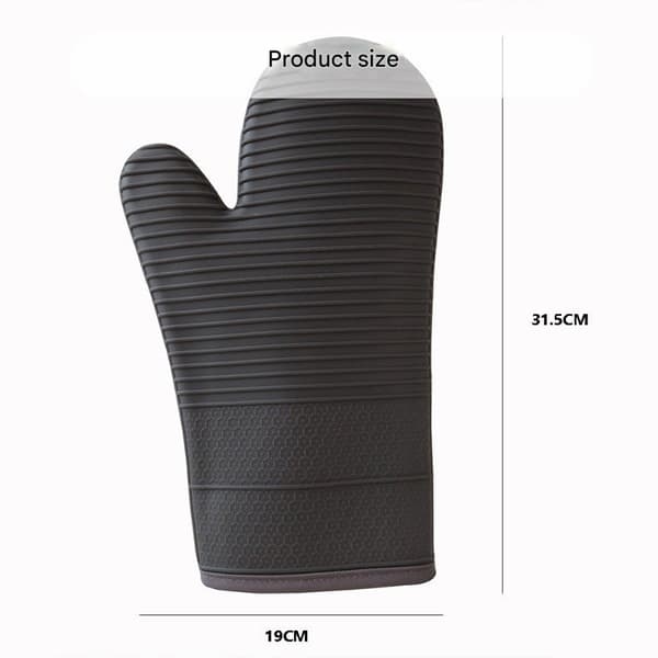 Ribbed Soft Silicone Gloves, Pot Holders, Extra Thick and Long Baking Gloves for Kitchen Baking. 31.5 cm x 19 cm (Red) red