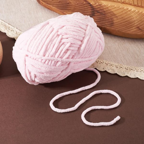 1 Nøgle Chunky Chenille Garn til Hækling 5mm Lyseblå Fløjl Bomuld Håndstrikketråde Håndværk Vævning Tæpper Håndarbejde Håndværk, LIght Pink