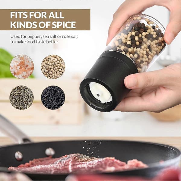 Salt- och pepparkvarnset, salt- och pepparkeramikkärna & glaskropp, salt- och pepparkvarn, inget salt/peppar ingår (2-pack) (140 ml)