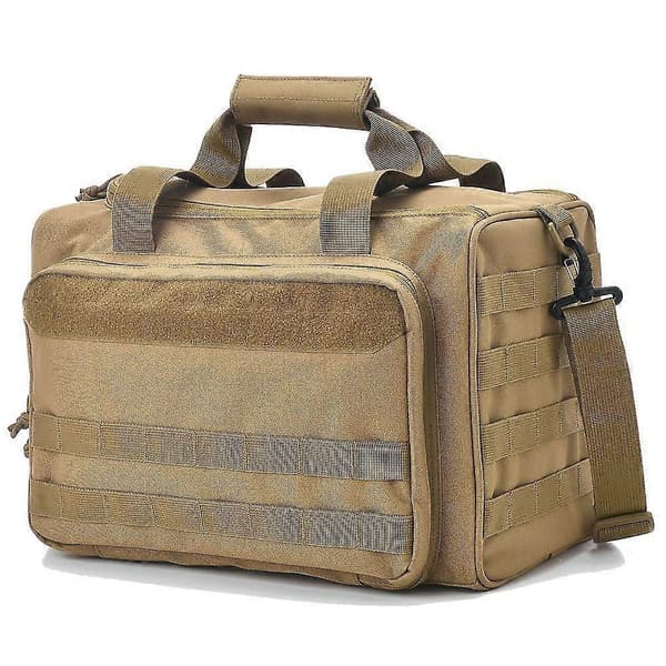 Tactical Shooting Range Bag, Waterproof Pistol Shooting Bag Khaki Hunting Accessories Tool Sling Bag