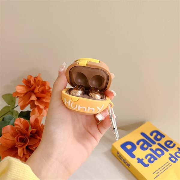 Compatible with Samsung Buds2 Pro/buds2/buds live/buds pro/buds FE, Cute Silicone Headphone Case with Hook