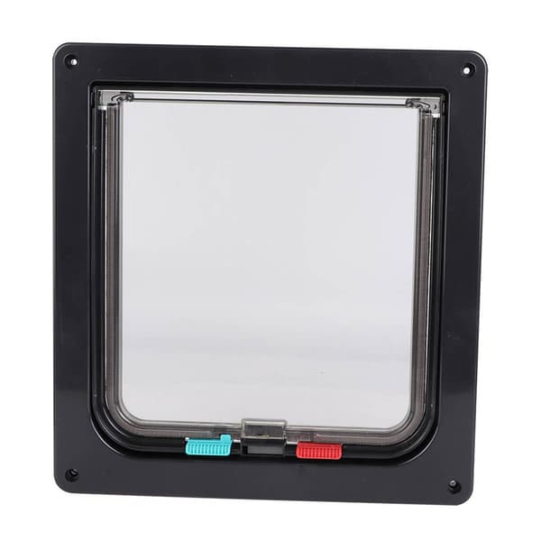 Lockable Waterproof Medium Pet Cat Door ABS Acrylic Black