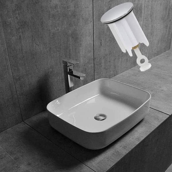 Høykvalitets avløpsplugg, bunnplugg for vask, universal vaskeplugg, justerbar servantplugg ⌀40mm