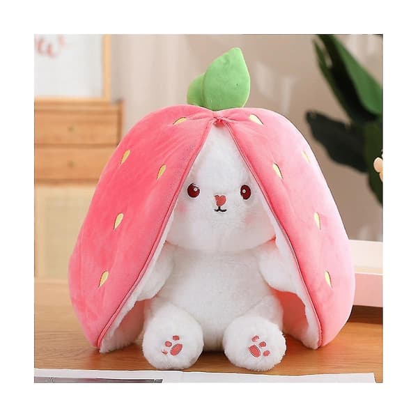 Cute Rabbit Doll, Children's Gift, Strawberry Rabbit Transformed into Rabbit, Fruit Doll Plush