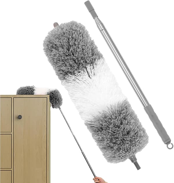 Microfiber Telescopic Duster 2.5 Meter Long Cleaning Duster Bendable Duster for Home Use