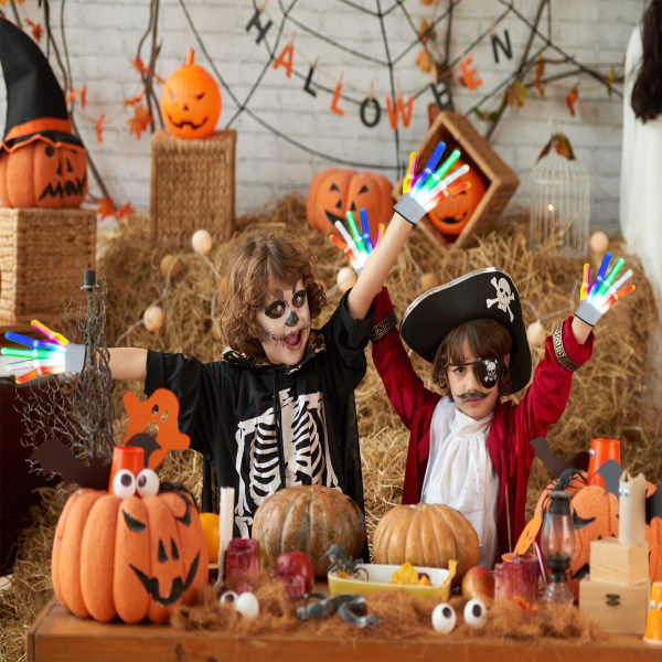 Blinkande LED-Handskar Halloween Jul Strumpbyxor Fyllmedel Coola Leksaker Pojkar Presenter för Flickor Pojke Ljus Upp Handskar Glödande Kostym Klubb
