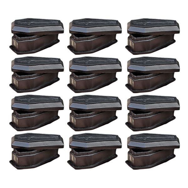 12 st Minileksaker Kistbehandlalådor Miniatyrkistlåda Kistformad låda Kistankor Gotisk kistlåda Svart5.5X3.7X2.3CM Black 5.5X3.7X2.3CM