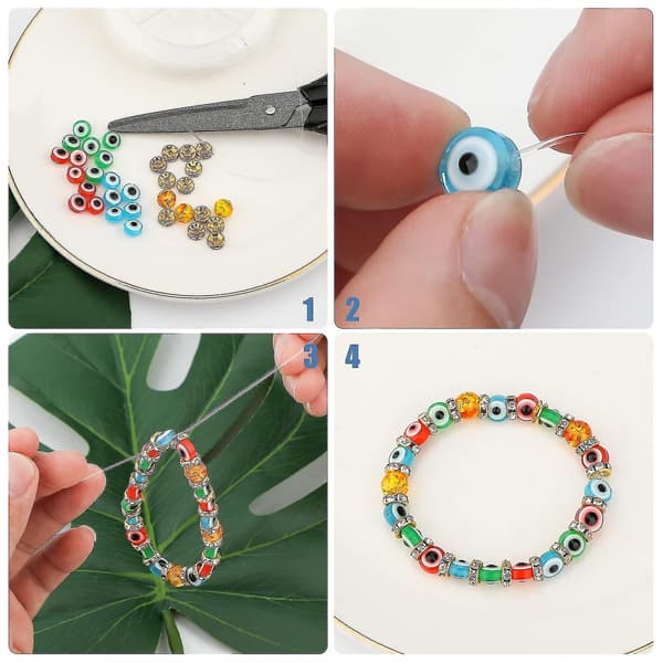 450 Pcs Evil Eye Beads Handmade Evil Eye Resin Beads Charms for D