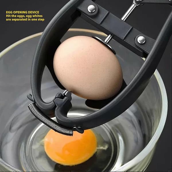 Stainless Steel Egg Cracker, Professional Egg Separator Tool for Raw Egg White and Yolk Separation, Easy Egg Shell Cutter