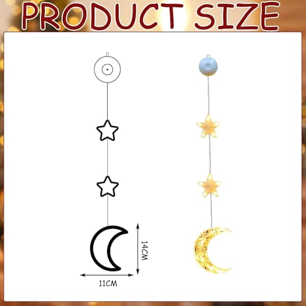 Christmas Star Window Lights, 3-pack LED Hanging Lights with Suction Cups (B) b