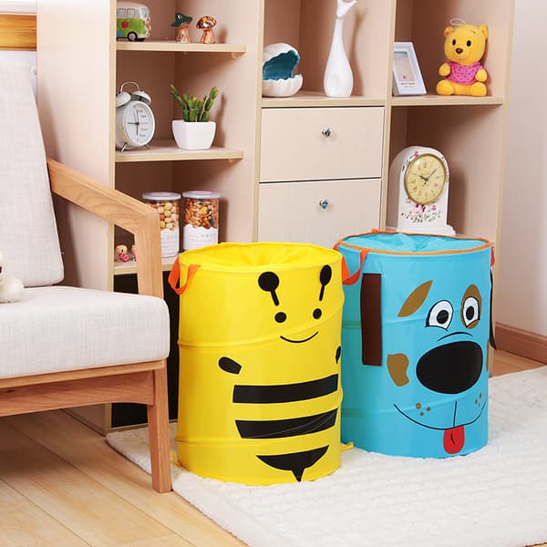 Foldable Cute Cartoon Fabric Laundry Basket Large Organizer Laundry Bag Holder for Home Ladybug Ladybug