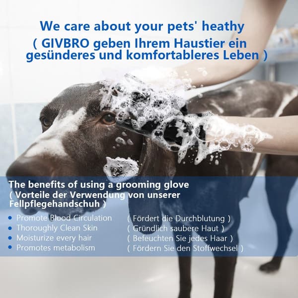 2-pak professionelle plejehandsker til heste, hunde, katte, pleje-FF-