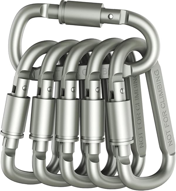 6-pack Aluminium D-Ring Låsande Karbinhakar Lätta men Starka INTE