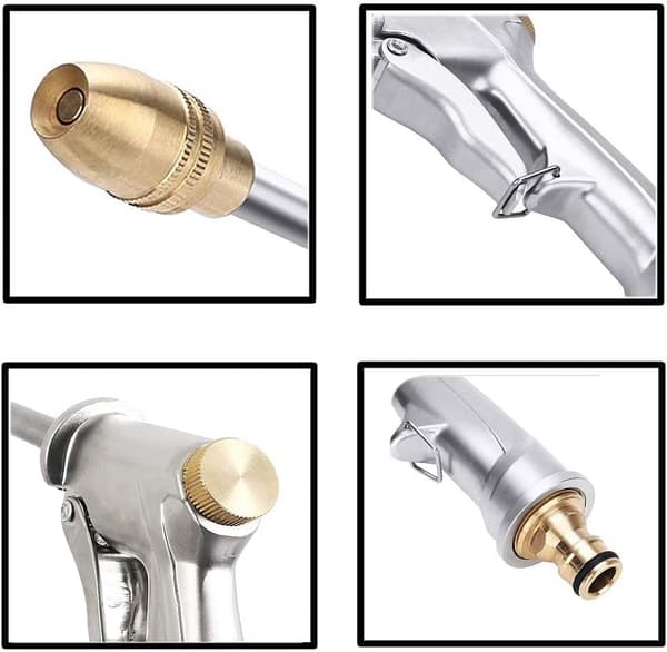 Trädgårdsslangmunstycke, Justerbar Högtrycks Metallsprutpistol, Lätt