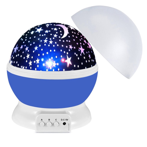 Nattljus för barn, rymden & Animal World Star-projektor 360° rotation - 4 LED-lampor 17 ljusfärgsförändringar med USB -kabel