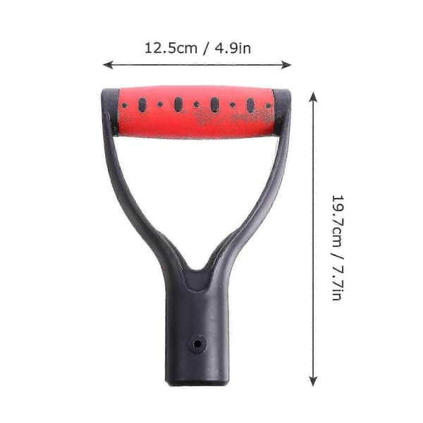 1 pc D-shaped Shovel Handle Iron Shovel Handle Snow Shovel Handle (black, red)-FCY