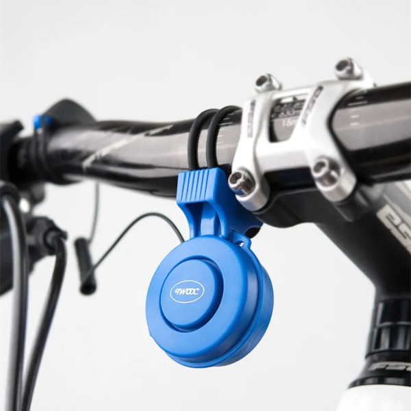 Vattentät cykelklocka med USB uppladdningsbart batteri för cykelstyre，Bike Bell vattentät cykelklocka Horn-Blå