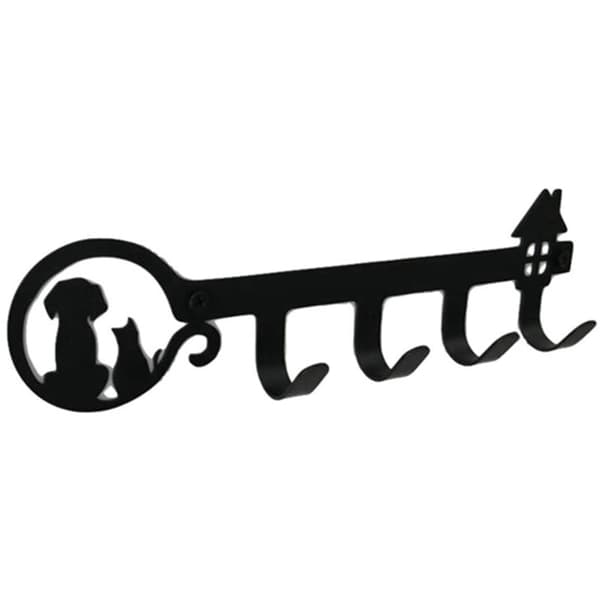 Wall Decor Black Metal Key Holder with 4 Hooks for Entryway Kitchen Hall Office Key Hook