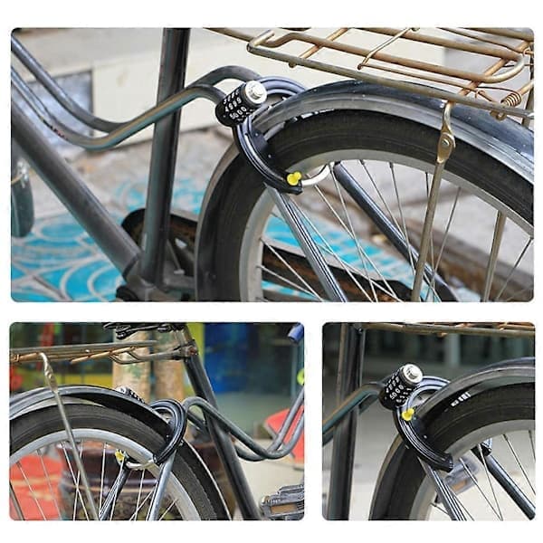 Steel Bicycle Lock, Horseshoe Shape, Security Lock with 4-Digit Password, Anti-Theft Combination, Numeric Code Security, Bicycle Accessories