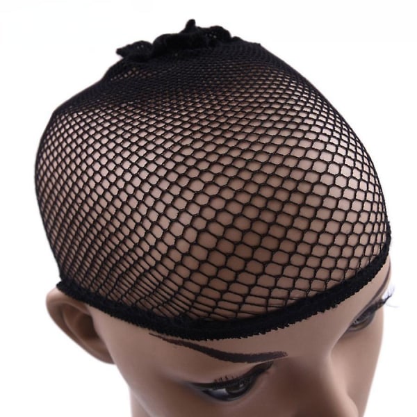 2 stk. Paryk Strækbar Elastisk Hårnet Snood Paryk Hætte Cool Mesh Cosplay Sort Farve Fiskenet