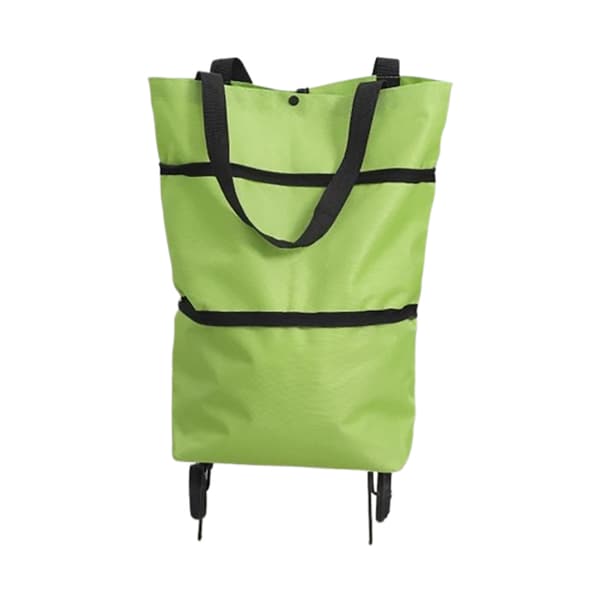 Kokoontaitettava ostoskassi pyörillä - vihreä Green 349