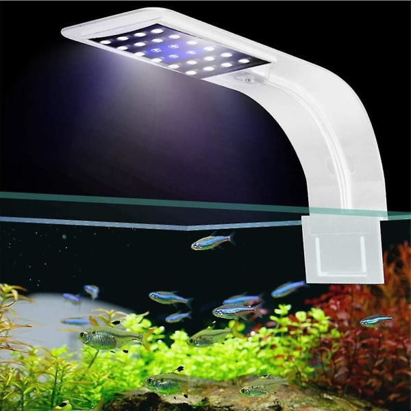 Akvarie Lys Led Lampe Hvid Og Blå Nano Clip-on Belysning Til Fisk Planter 23-50cm-sort