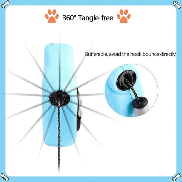 Utdragbart hundkoppel 3 meter, 360° trasselfritt, mini infällbart koppel perfekt för små husdjur, hundar, katter och kaniner under 10 kg