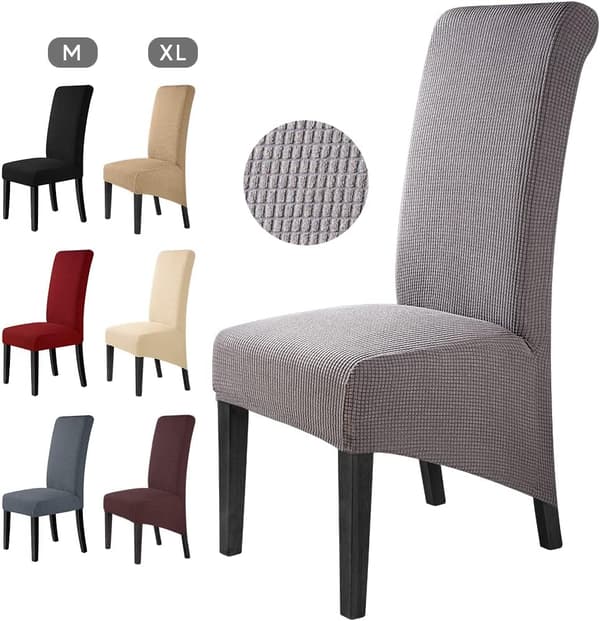 4 stk. spisestolsbetræk Jacquard stretch aftagelige vaskbare B B