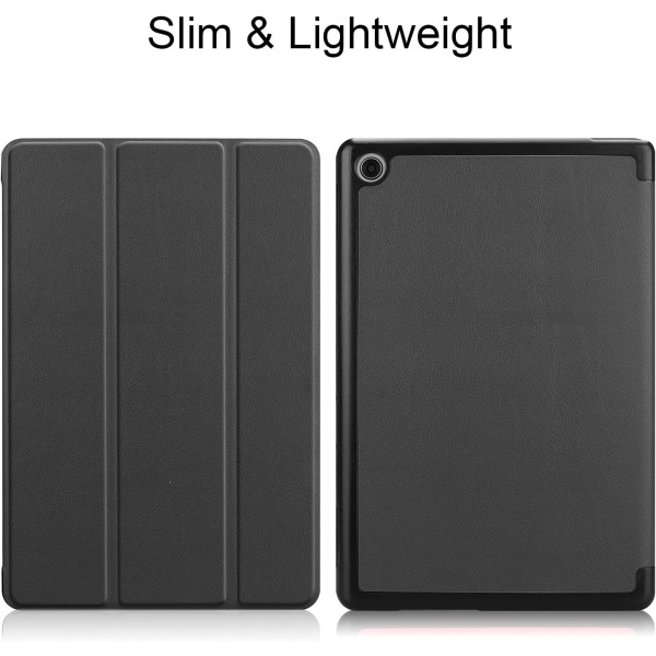 Tablet PC case case , joka on yhteensopiva M5 Lite 10,0 tuuman ohuen kolmitaitteisen jalustan Smart Case, multi katselukulmien jalustan kovakuorisen case kanssa (väri: musta)