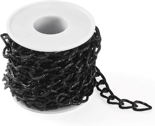 5m Aluminium kantkæde usvejset gylden smykkespole sort Black
