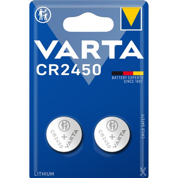 CR2450 3V Litiumnappiparisto 2 kpl:n pakkaus Silver