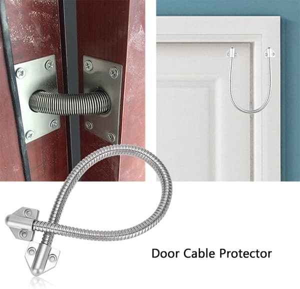 Access Cable Protector, Door Loop, 40 cm with Gooseneck Door Cable Protection Sleeve for Exposed Video Cable Door