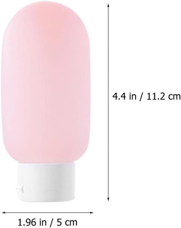 Silikonreseflaskor Set om 3 – 60 ml tomma lotion-schampo-klämflaskor med snäpplock, bärbara påfyllningsbara toalettbehållare för resor