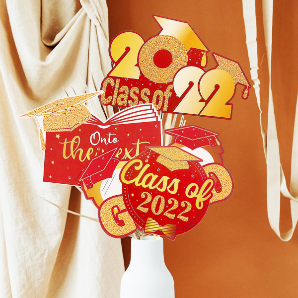 1 Set Graduation Tema Blomkruka Insatskort Dekorativ Vas Insatskort Dekor Röd 35X25cm Red 35X25cm