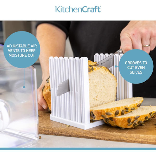 Kitchen Craft Stay Fresh Expandable Bread Bin with Bread Slicer