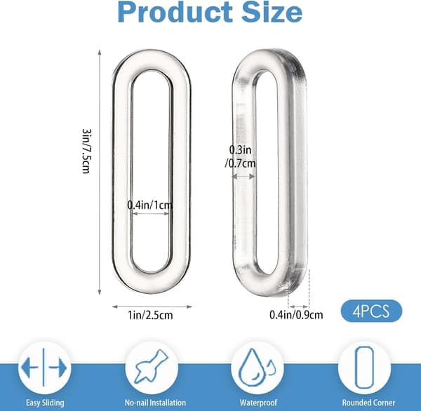 Self-Adhesive PU Recessed Finger Pulls 4pcs Oval for Glass Doors Drawers Cabinets [Ho]