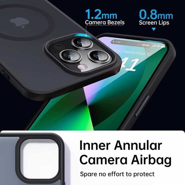 iPhone 14 Pro Max Støtabsorberende Deksel MagSafe-kompatibel V2 Mørkegrønn Mörkgrön