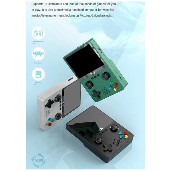 Two-person Version X6 Handheld Game Console 3.5 Inch IPS Screen 11 Simulators Portable Console Gifts [YATOY]