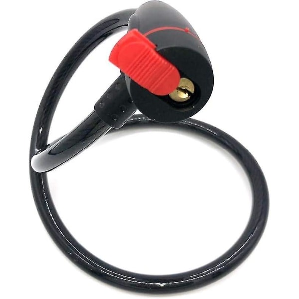 Cykel Låse Kabel, Kvalitets Twisted Stål Kabel Dækket Med Vand Og Ridsefast Silikonbelagt, Ideel Til Cykler, Elcykel (sort)