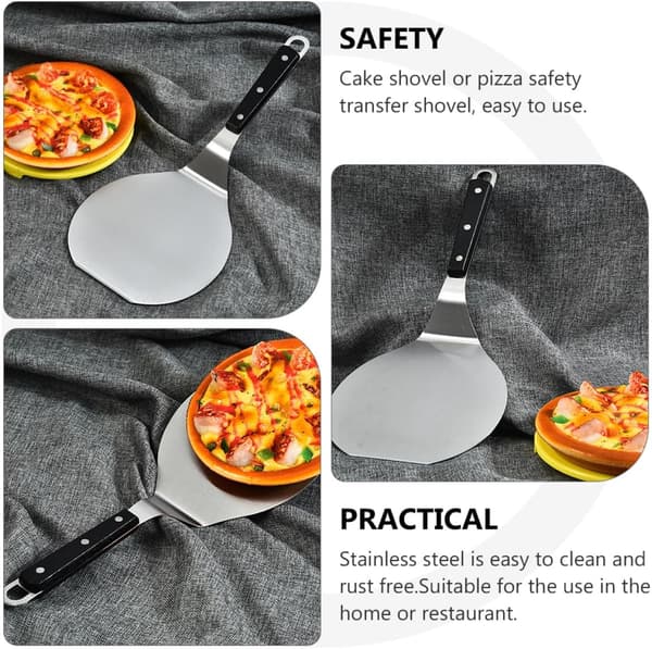Pizzaspade i rustfrit stål med aluminiumskovl, rustfri og med ophængningshul