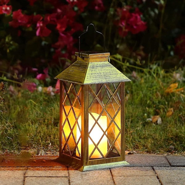 Solar Lantern, Solar Lantern With Candle Light Effect, Solar Lamp for Outdoor Garden Decoration Solar Garden Lantern I Candle Optics