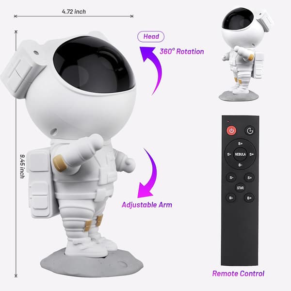 Star Projector, Astronaut Galaxy Projector, Kids Night Light with Nebula, 8 Modes, Remote Control.