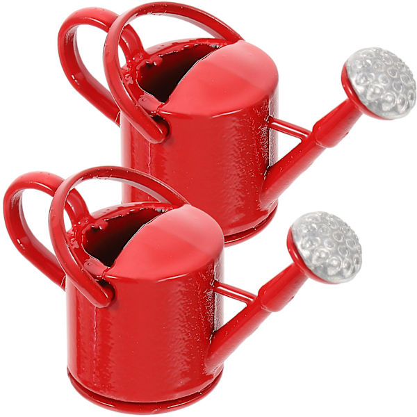 2 kpl Miniatyyri Kastelukannut Lasten Nukkekoti Koristeet Nukkekoti Väärennös Puutarhatyökalut Punainen 4x1.5x2.5cm Red 4x1.5x2.5cm