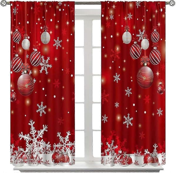 God jul-gardiner, God jul-glitter snøfnugg vindusdekorasjoner