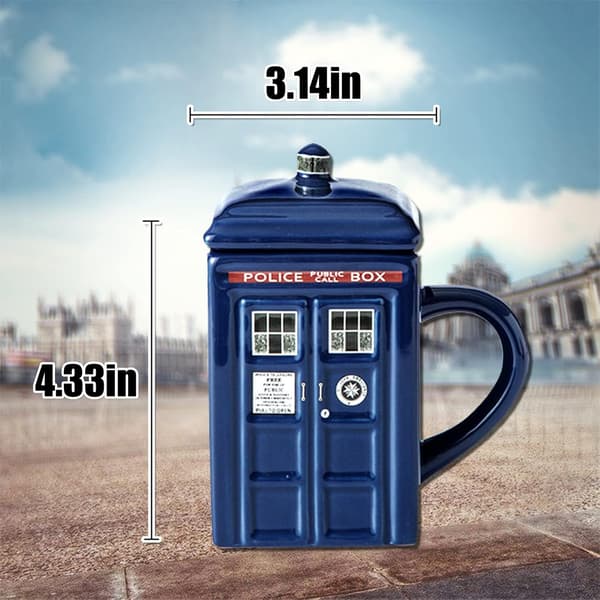 Pavilion Ceramic Mug with Lid, Coffee Cup 450 ml, Gift for Kids and Men