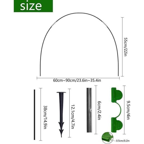 Greenhouse Hoops, Garden Hoops for Raised Beds, 18-Pack 1.14 Meter Row Cover Hoops