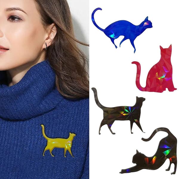 Let Skygge Kat Broche Ornament Form Krystal Epoxi Unik Sili