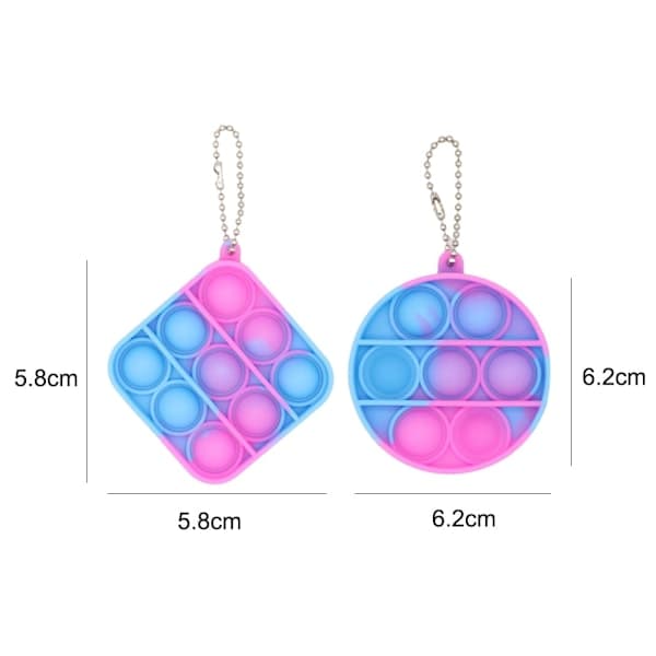 Mini Pop Legetøj, Nøglering Pop Bubble Popping Sensorisk Legetøj, til Børn og Voksne (2 stk)