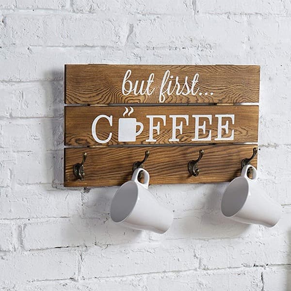 Kaffemuggshållare väggmonterad metallmuggshållare 1 st